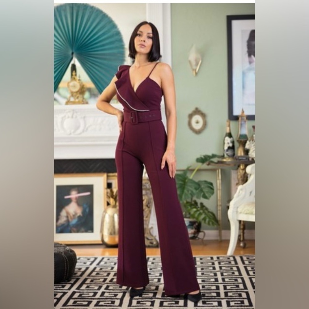 171 One side Ruffle Detail Jumpsuit